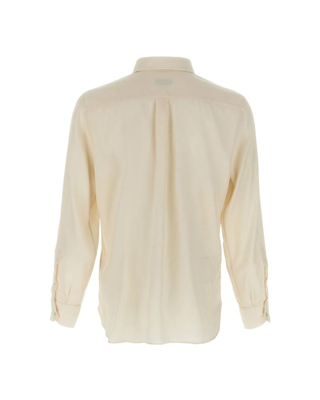 Tom Ford Fluid Twill Military Fit Shirt in het White voor heren