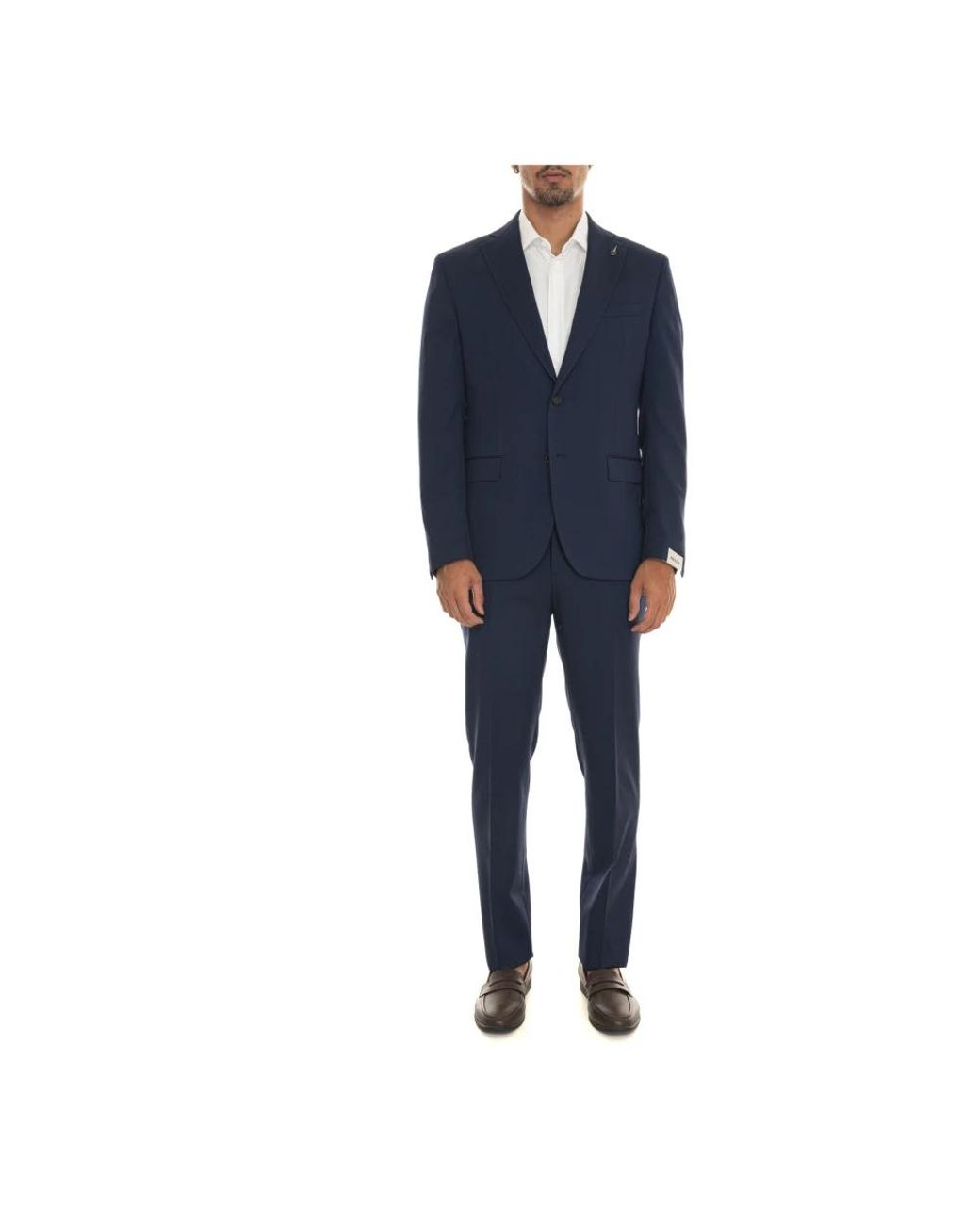 Paoloni Blue Single Breasted Suits for men