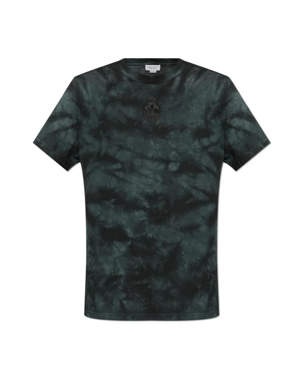 McQueen Tops ,Blauw ,Katoen T-Shirt Met Tie Dye Effect in het Green voor heren