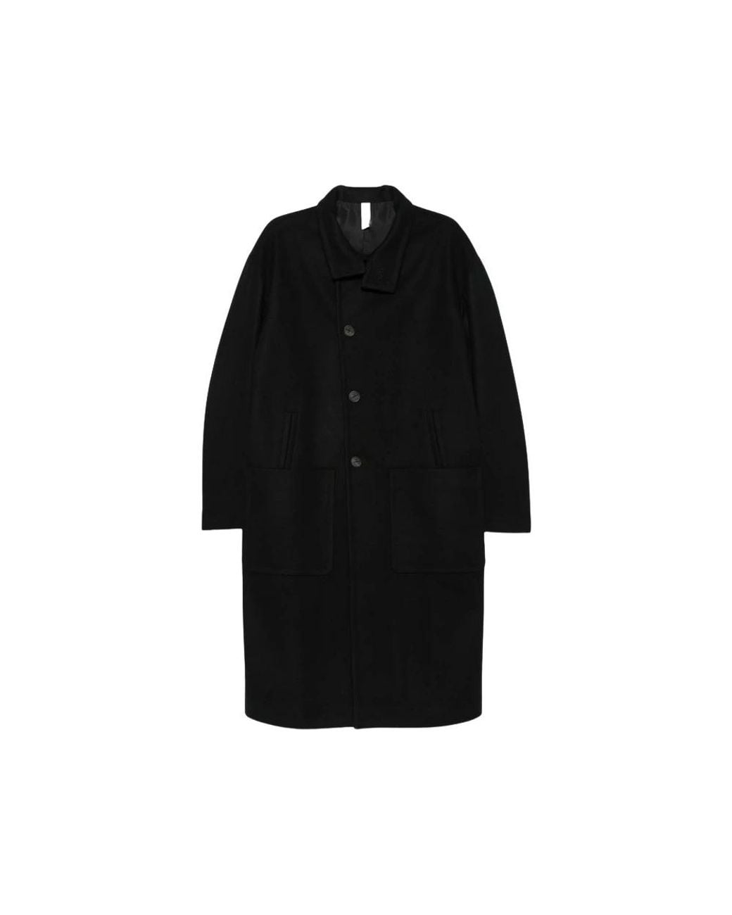 Hevò Black Single-Breasted Coats for men