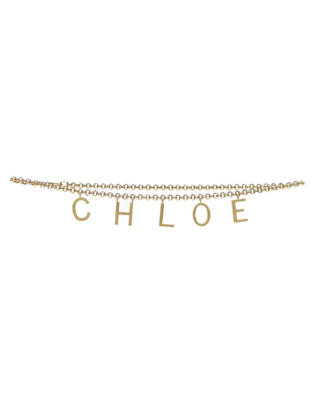 Chloé Metallic Goldenes Ketten Gürtel Mit Buchstabenanhängern