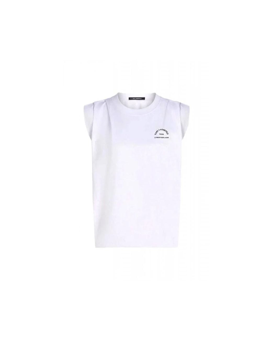Karl Lagerfeld White Sleeveless Tops