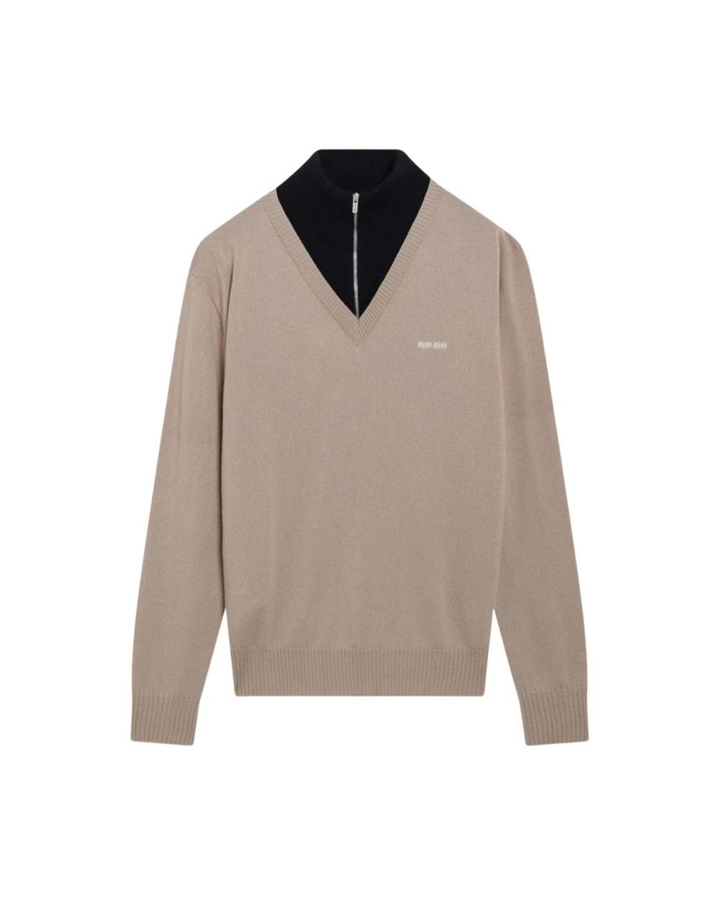 Miu Miu Gray Cashmere Knitwear