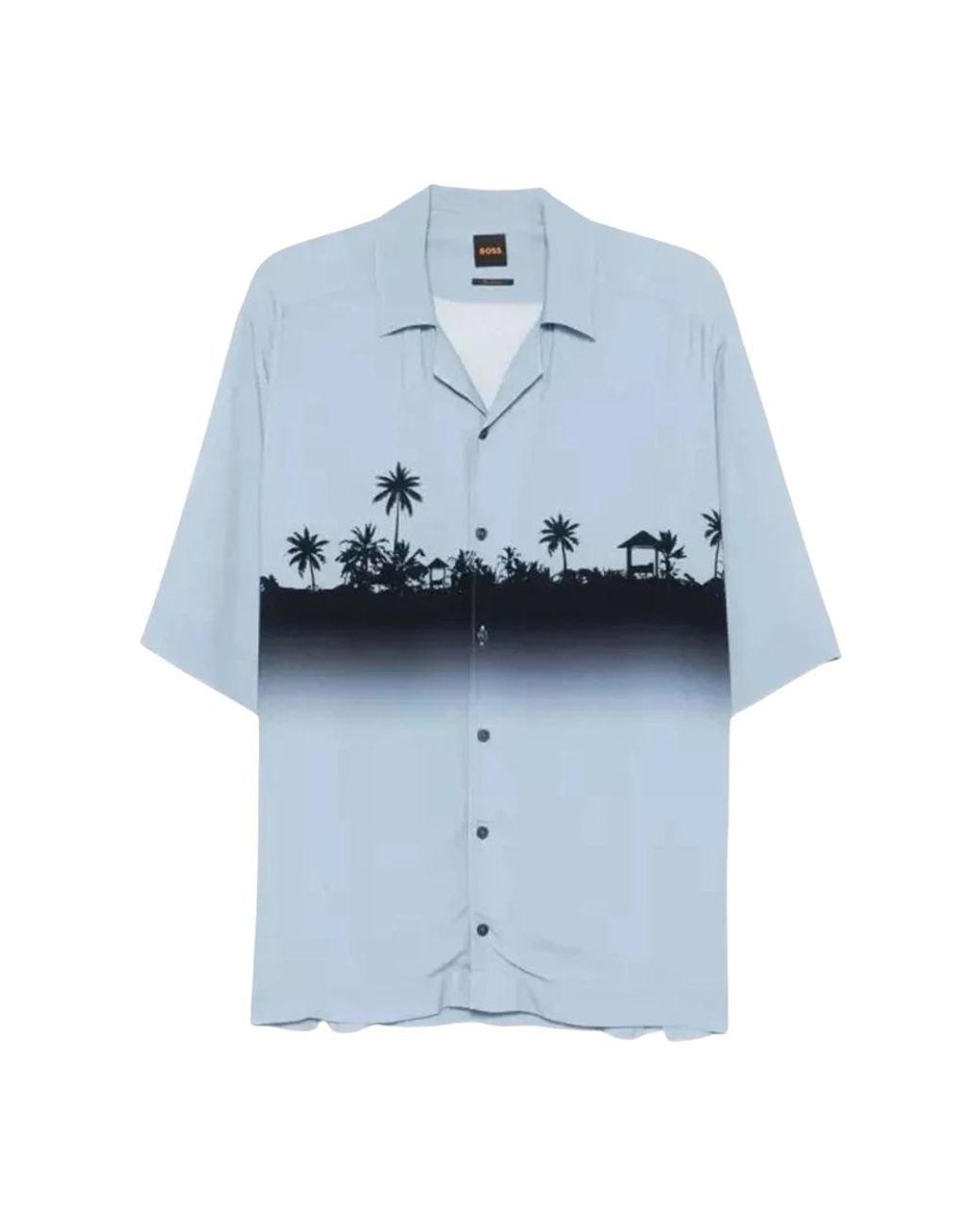 Boss Blue Short Sleeve Shirts for men