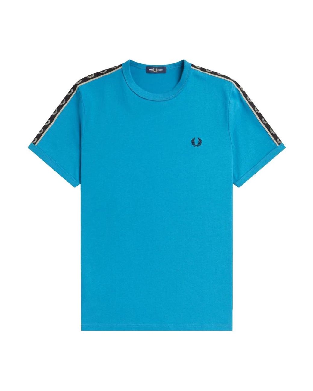 Fred Perry Tops ,Blauw ,Katoen Retro Laurel Tape Ringer T-Shirt in het Blue voor heren