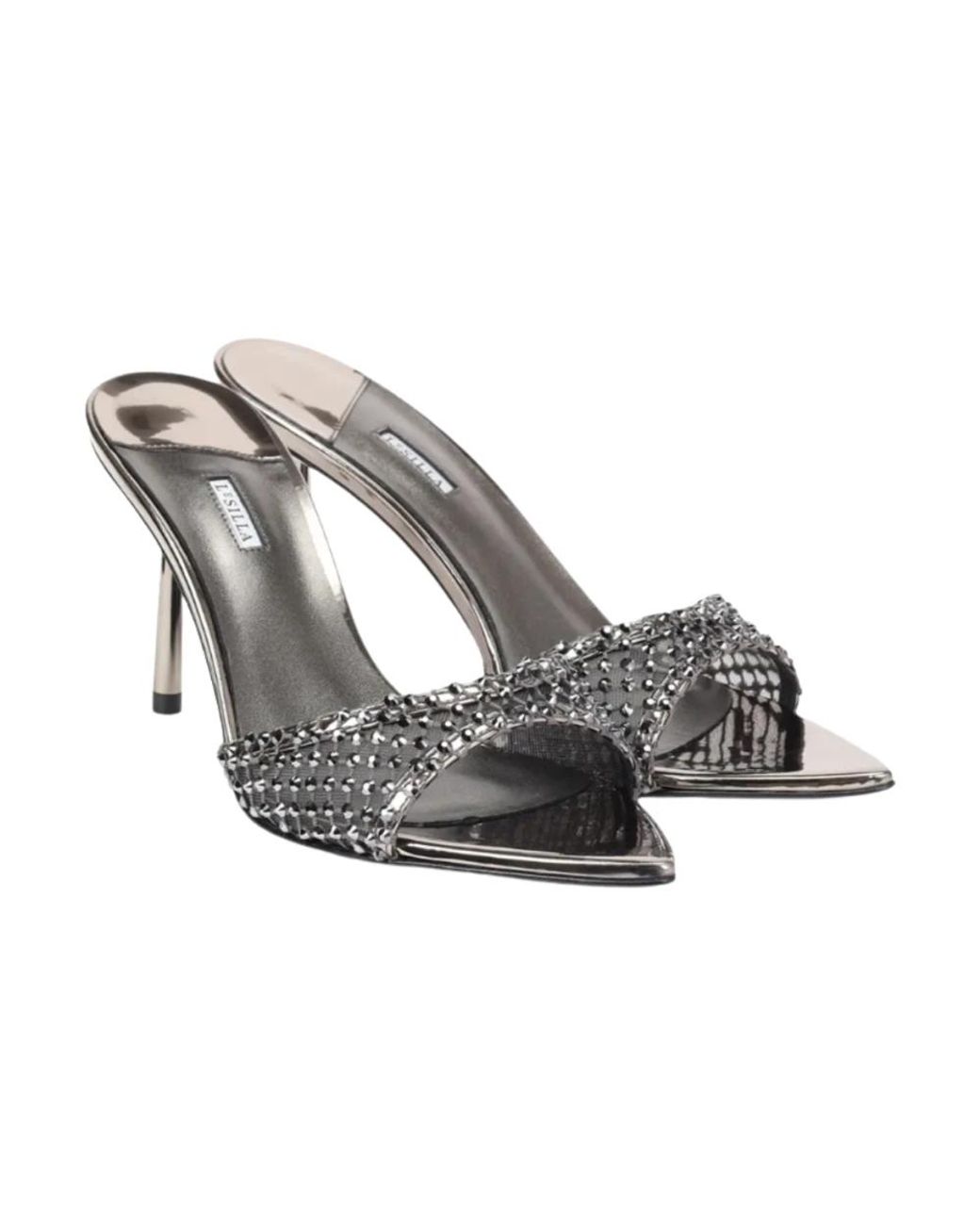 Le Silla Metallic Heeled Mules