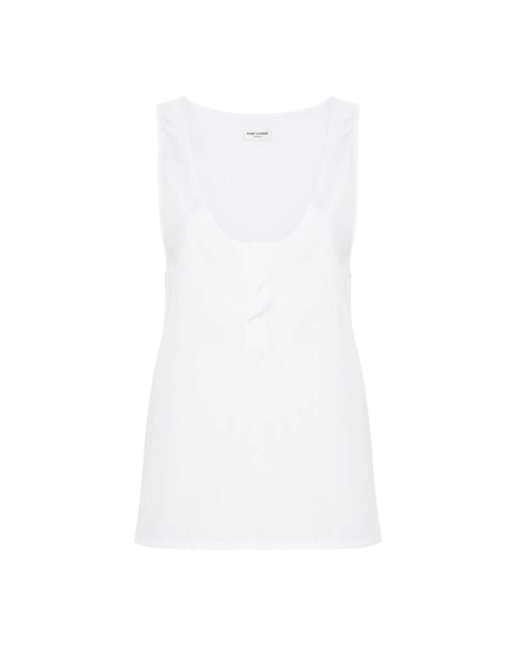 Saint Laurent White Sleeveless Tops