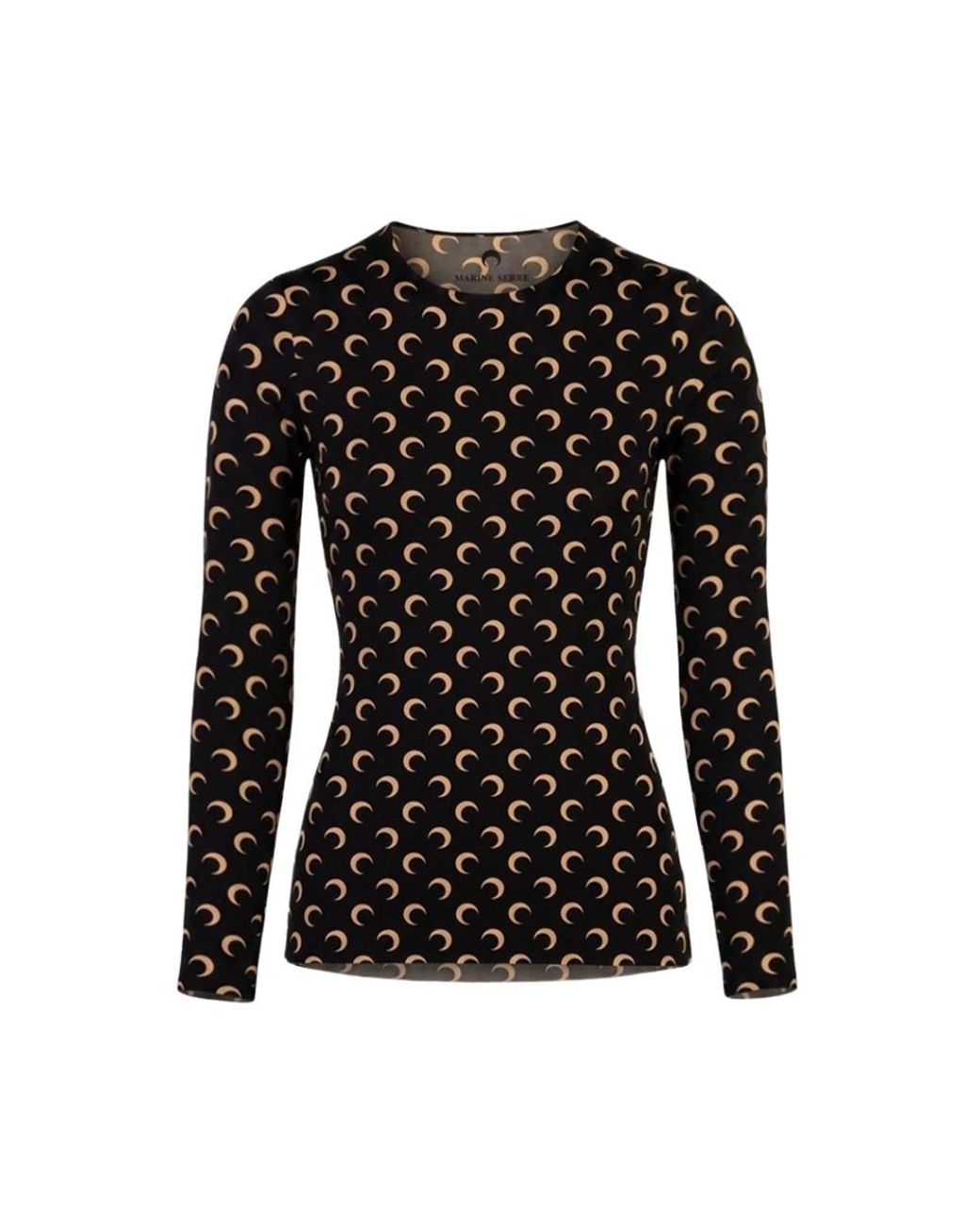 MARINE SERRE Black Long Sleeve Tops