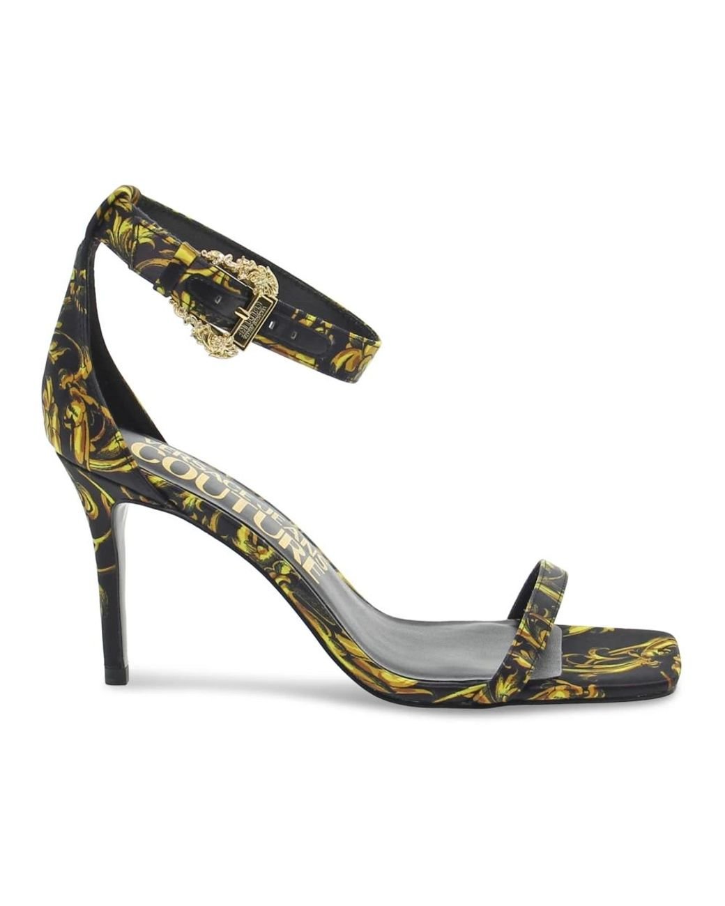 Sandales à talon Versace Jeans Couture en coloris Métallisé | Lyst