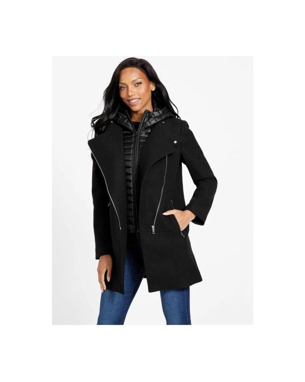 Winter Jackets Guess de color Black