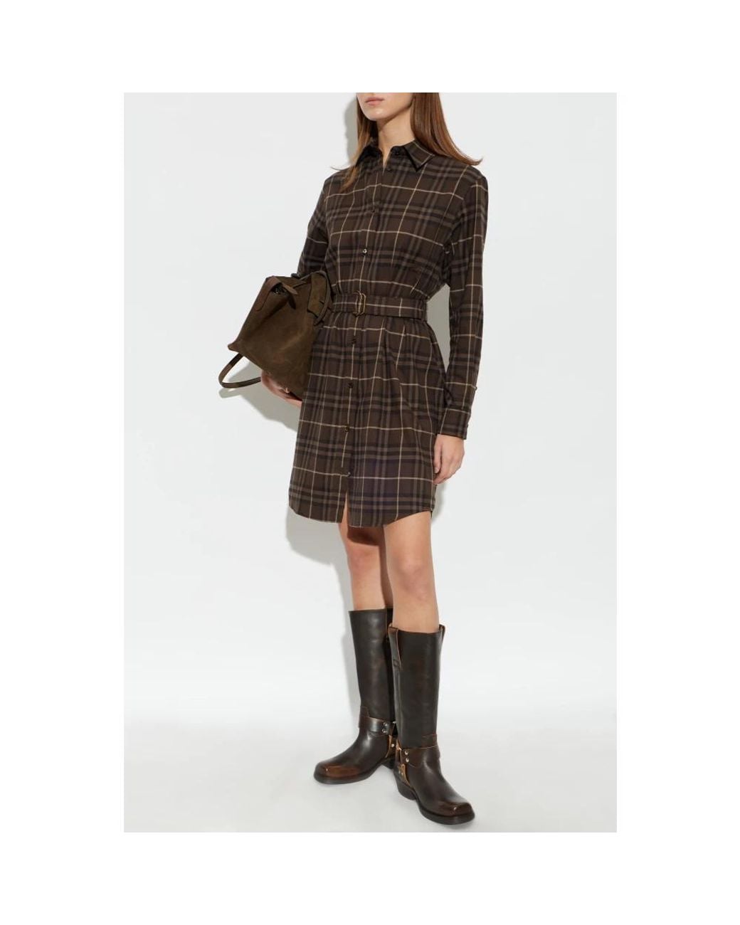 Burberry Brown Shirt Dresses