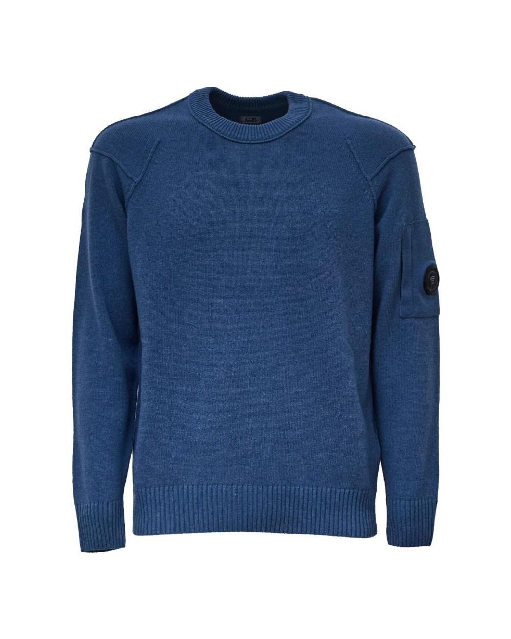 C P Company Blue Round-Neck Knitwear for men