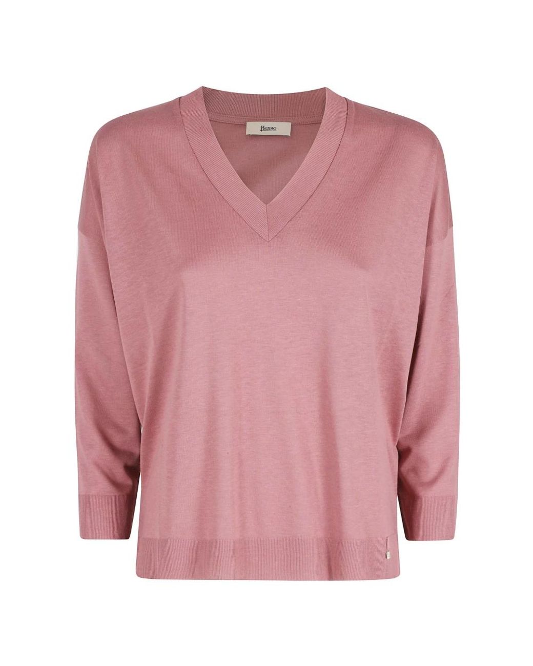 Herno Pink V-Neck Knitwear