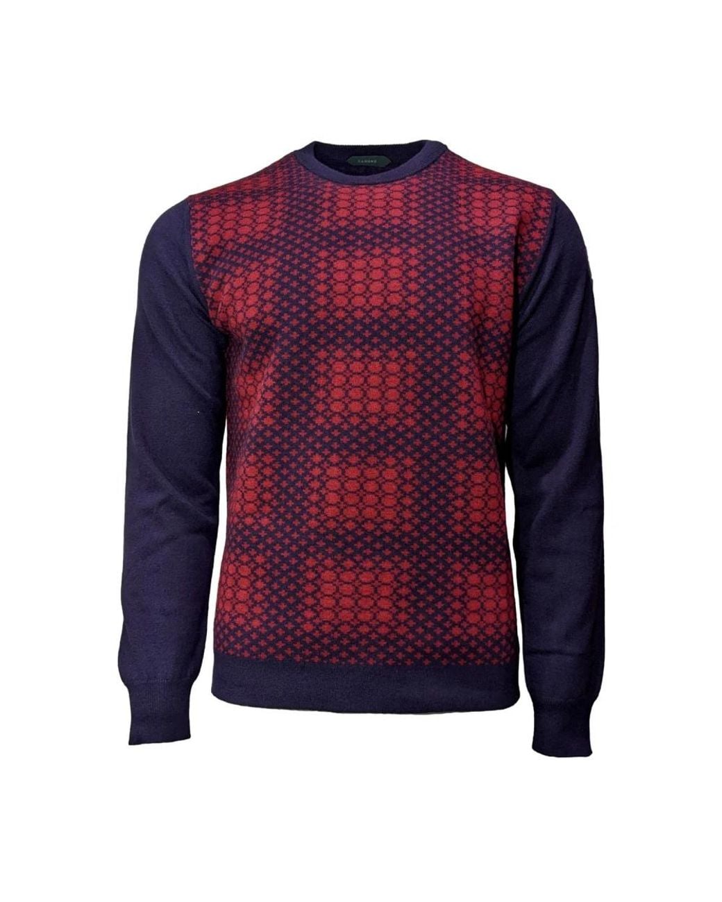 Zanone Blue Round-Neck Knitwear for men