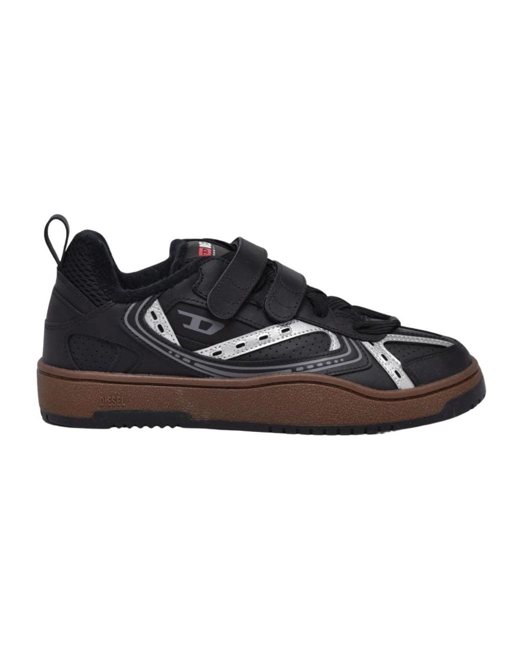 DIESEL Black Leather Ukiyo Sneakers for men