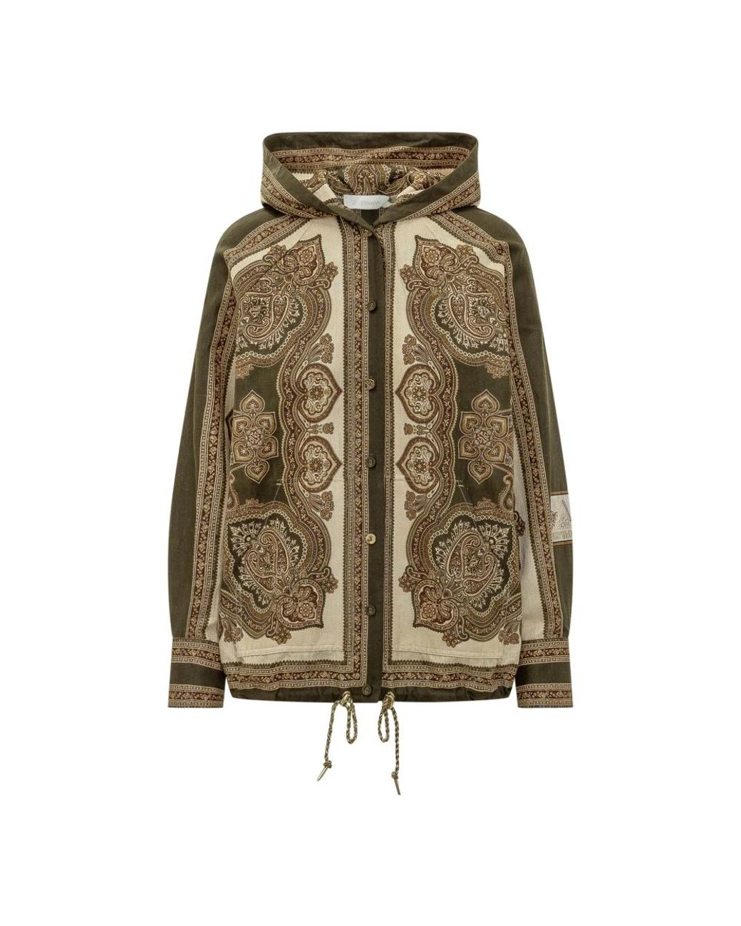 Zimmermann Mahon Hooded Shirt in het Green
