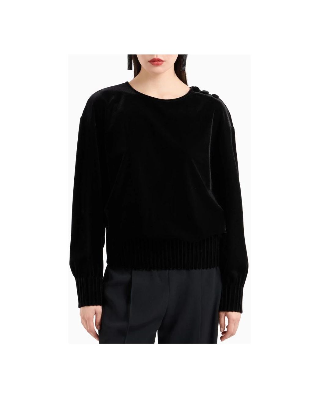 Emporio Armani Black Round-Neck Knitwear
