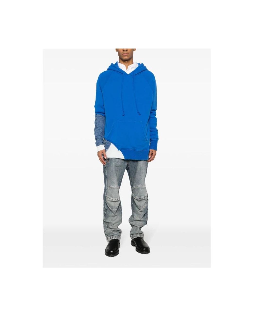 Greg Lauren Blue Hoodies for men
