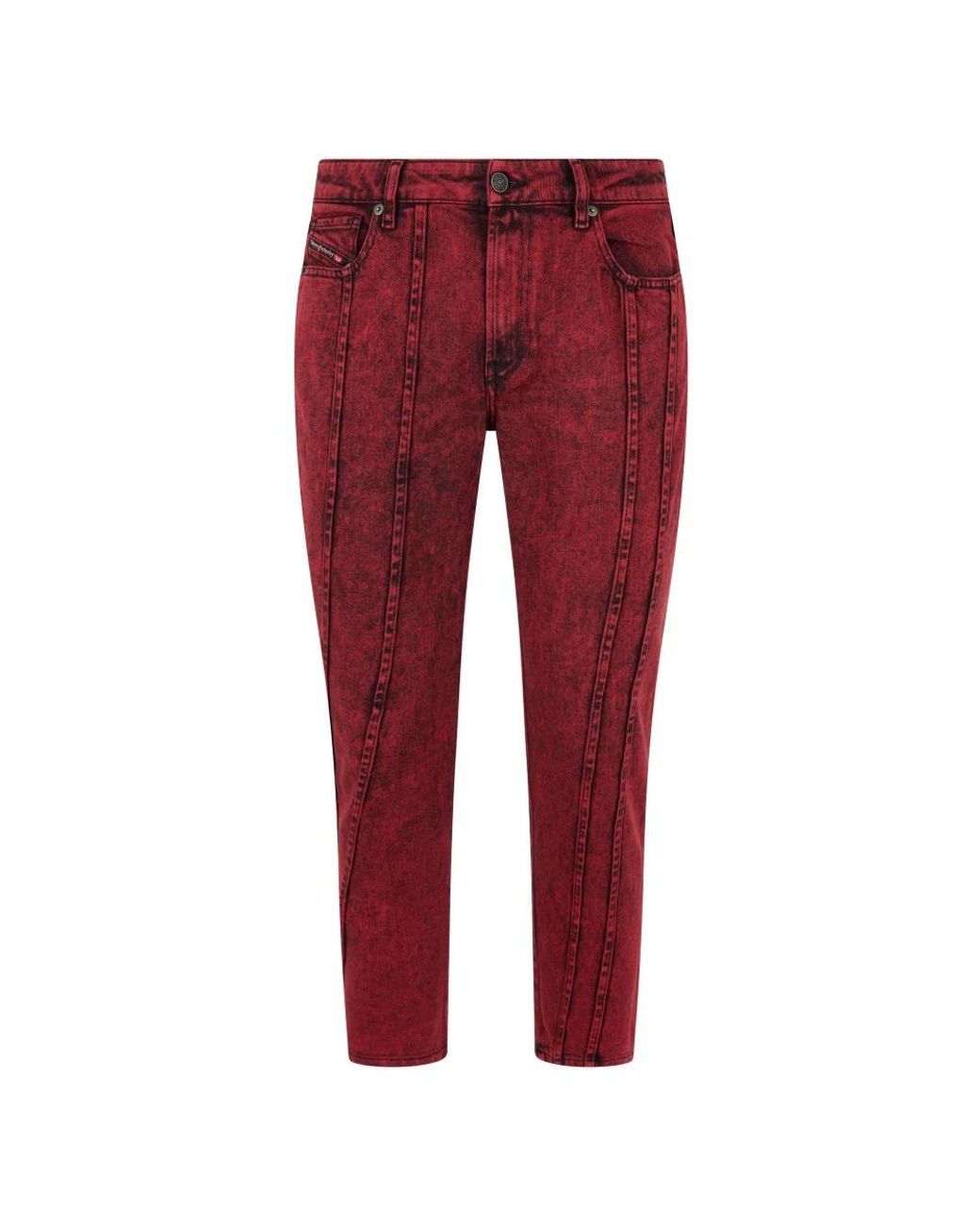 DIESEL Red Cropped Jeans for men