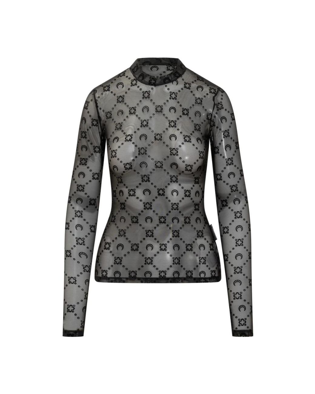 MARINE SERRE Black Long Sleeve T-Shirts