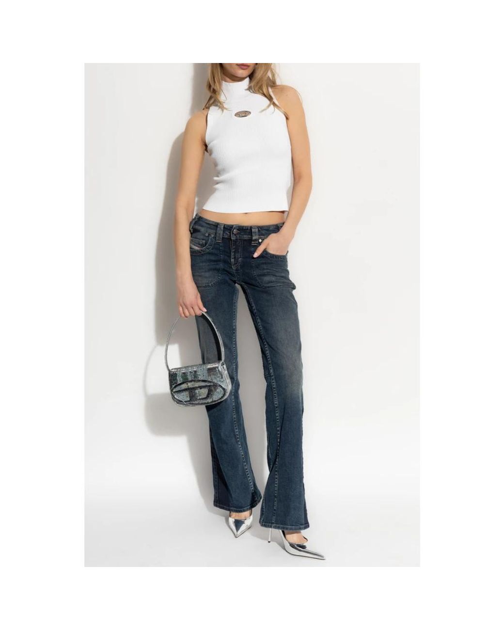 DIESEL White Sleeveless Tops