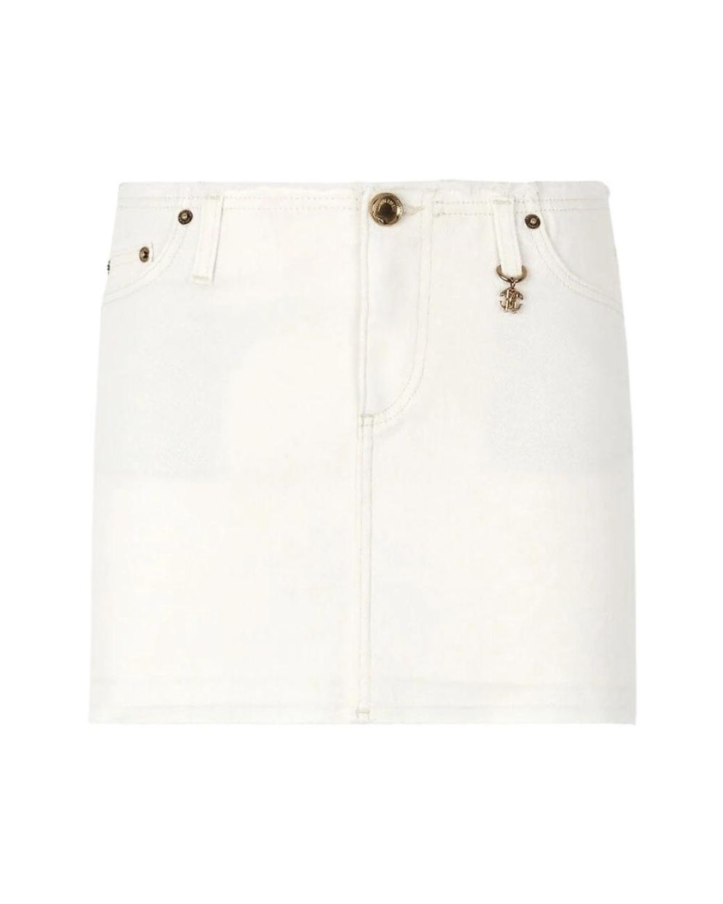 Roberto Cavalli White Denim Skirts