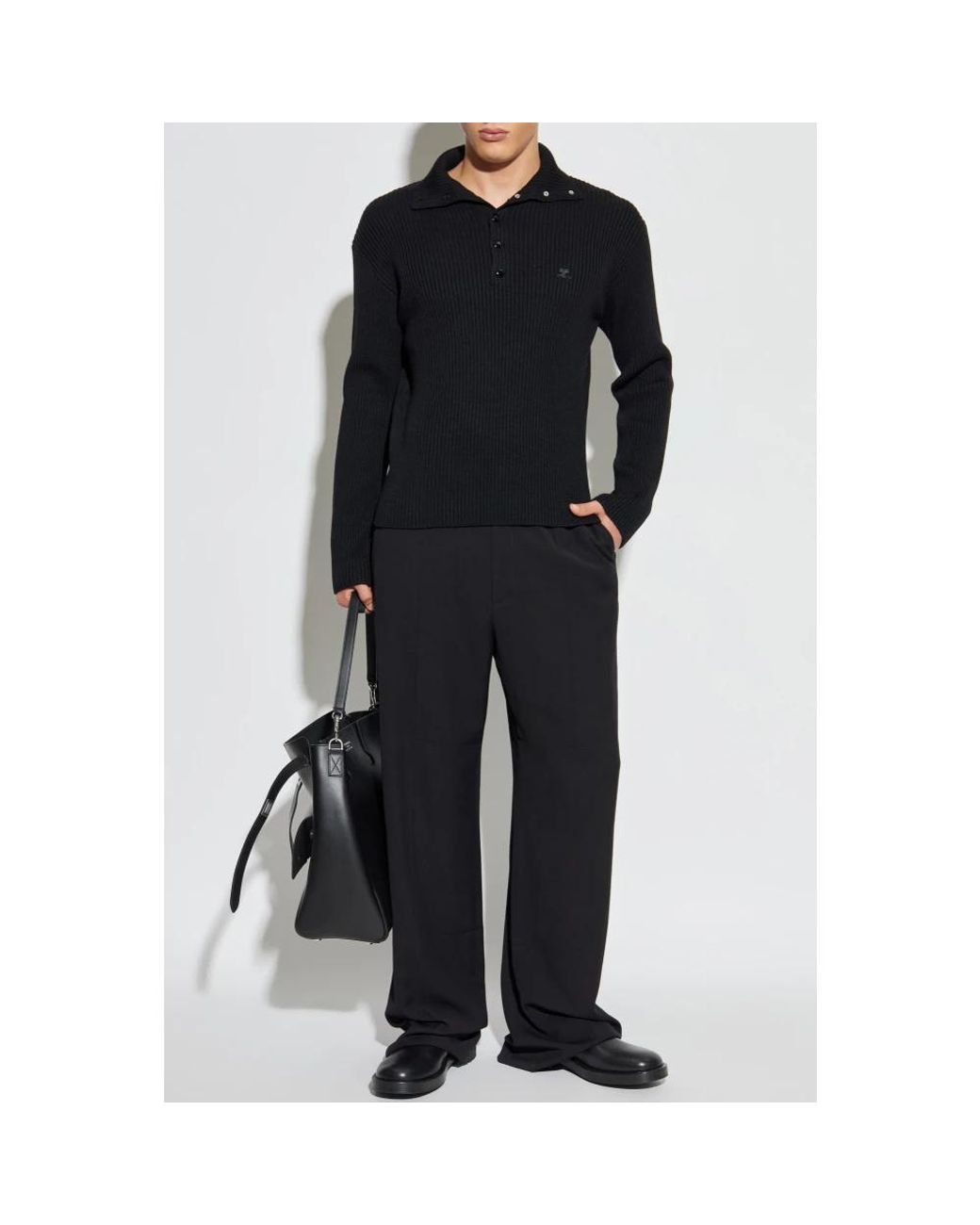 Courreges Wollpullover in Black für Herren