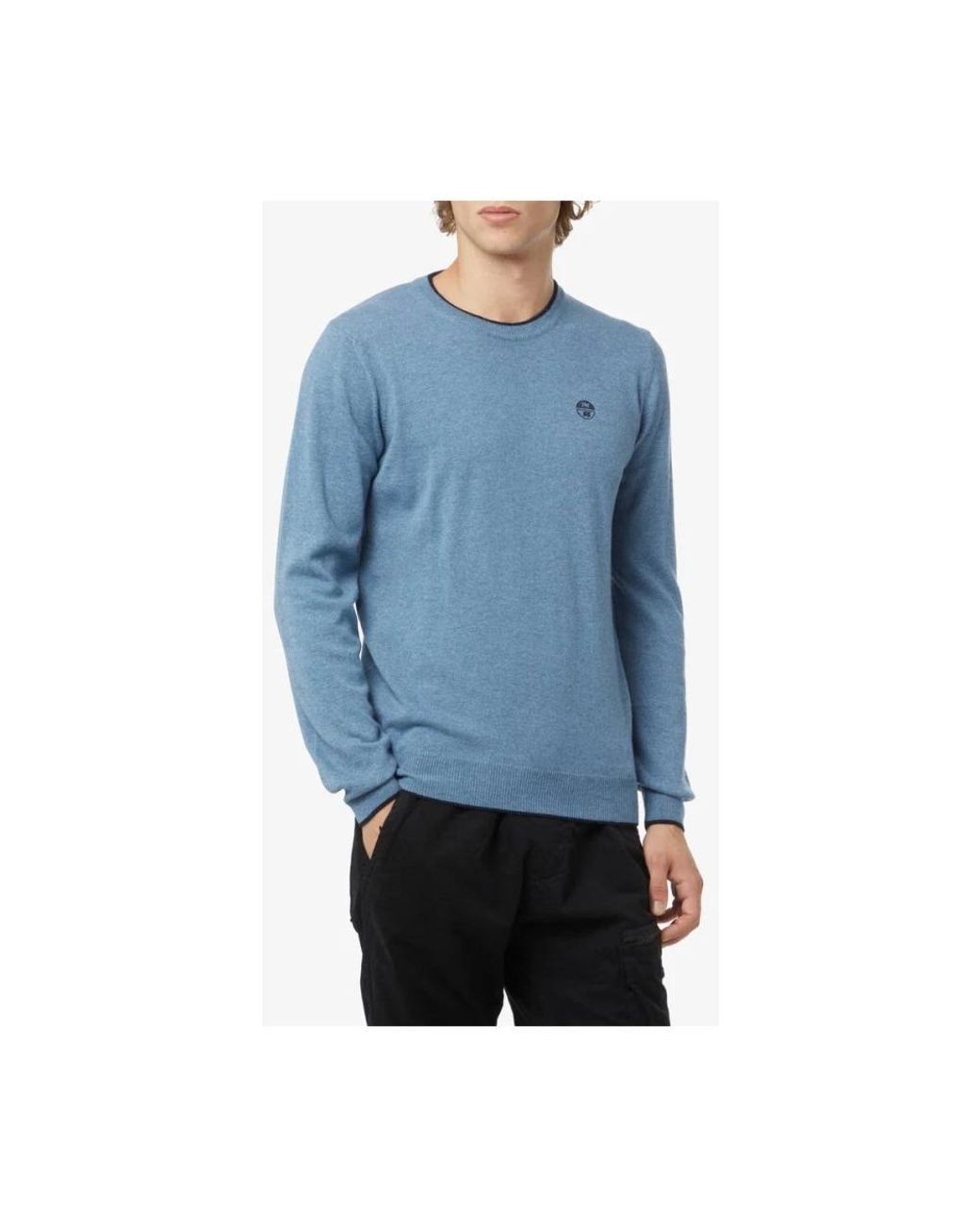 North Sails Blue Round-Neck Knitwear for men