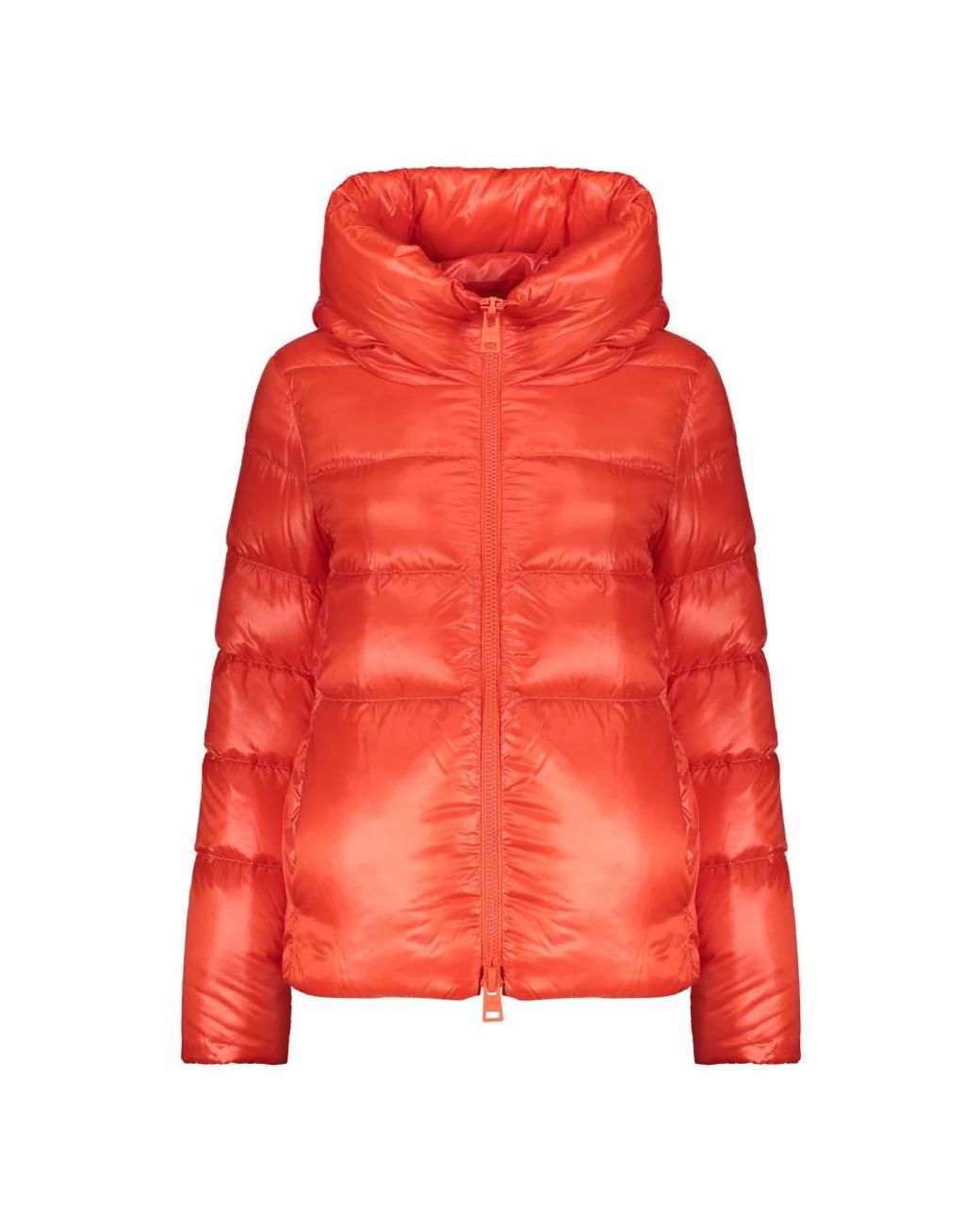 Herno Jassen ,Rood ,Korte Donsjas Met Capuchon En Zakken in het Red