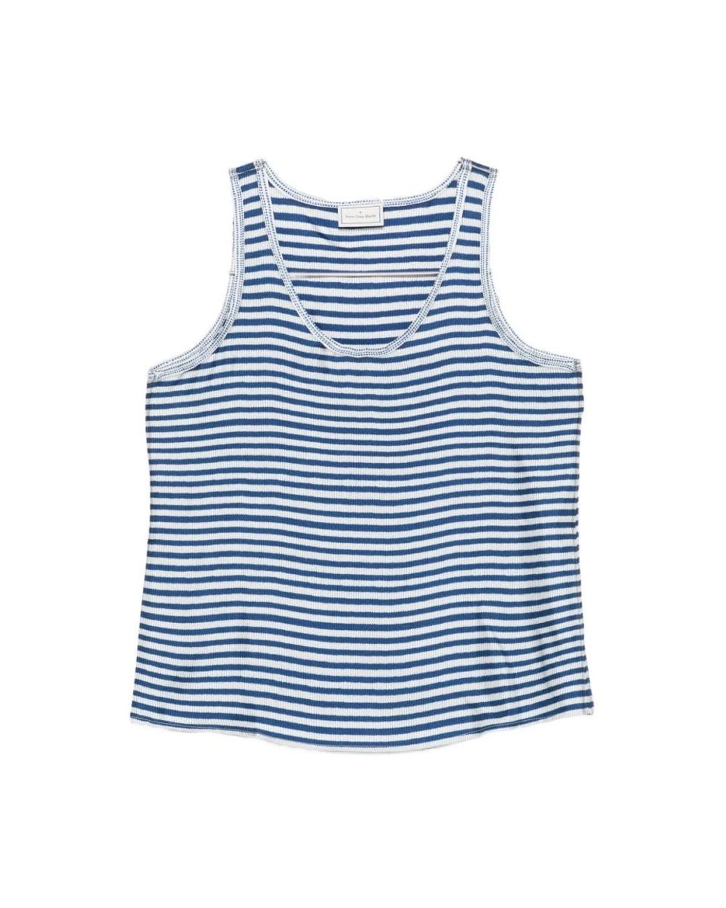 Pierre Louis Mascia Blue Sleeveless Tops