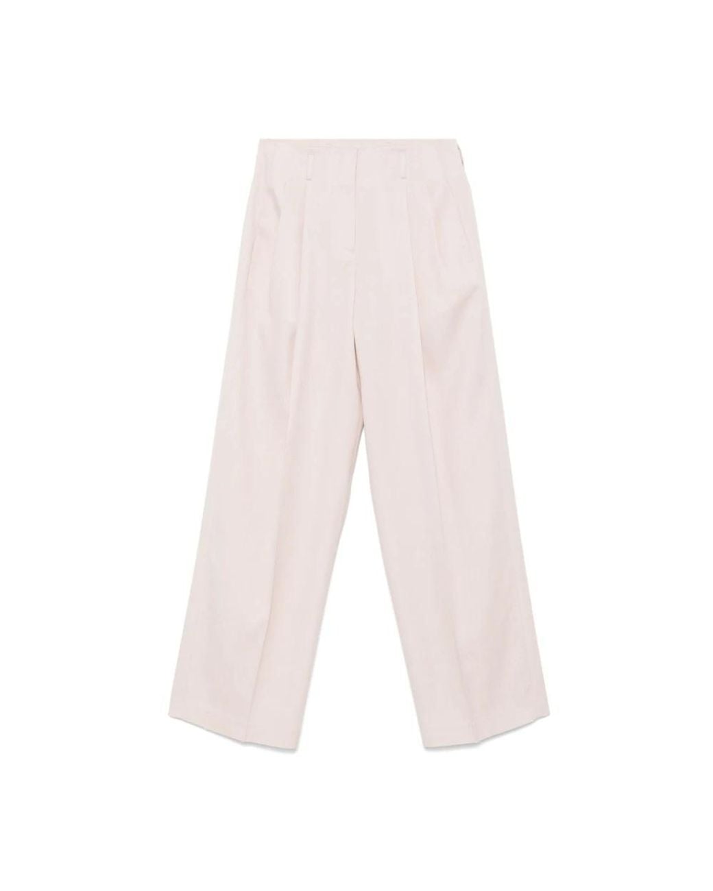 Golden Goose Deluxe Brand White Wide-Leg Trousers With Concealed Fastening And Flap Pockets