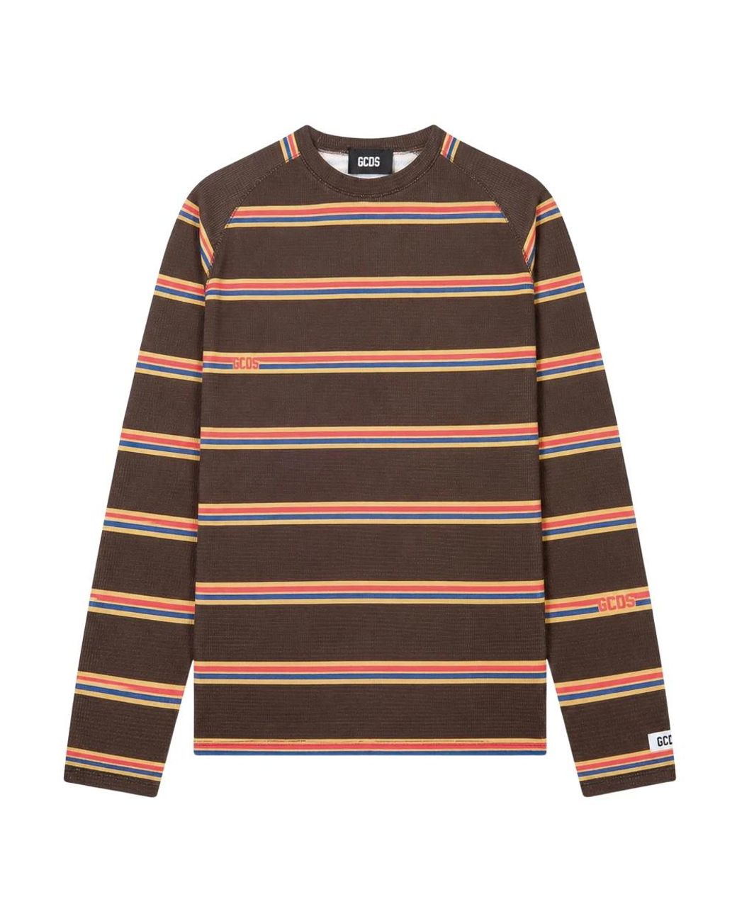Gcds Brown Long Sleeve T-Shirts for men
