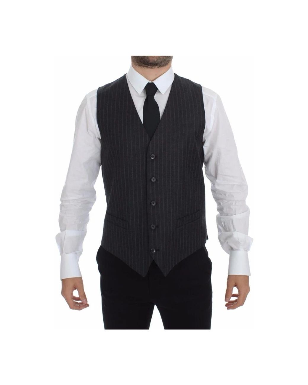 Dolce & Gabbana Black Waistcoats for men