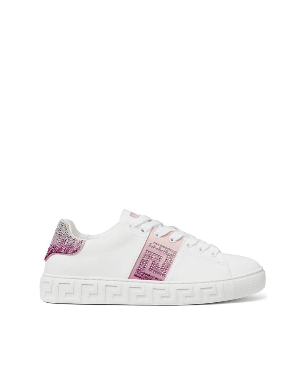 Versace Pink Front Lace-Up Sneakers