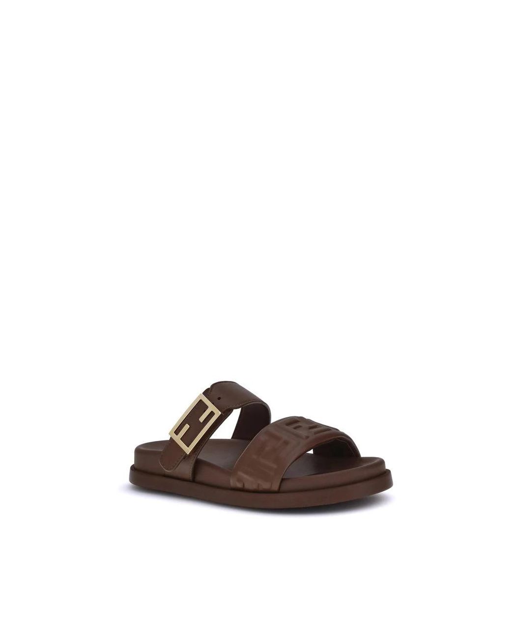 Fendi Brown Sliders