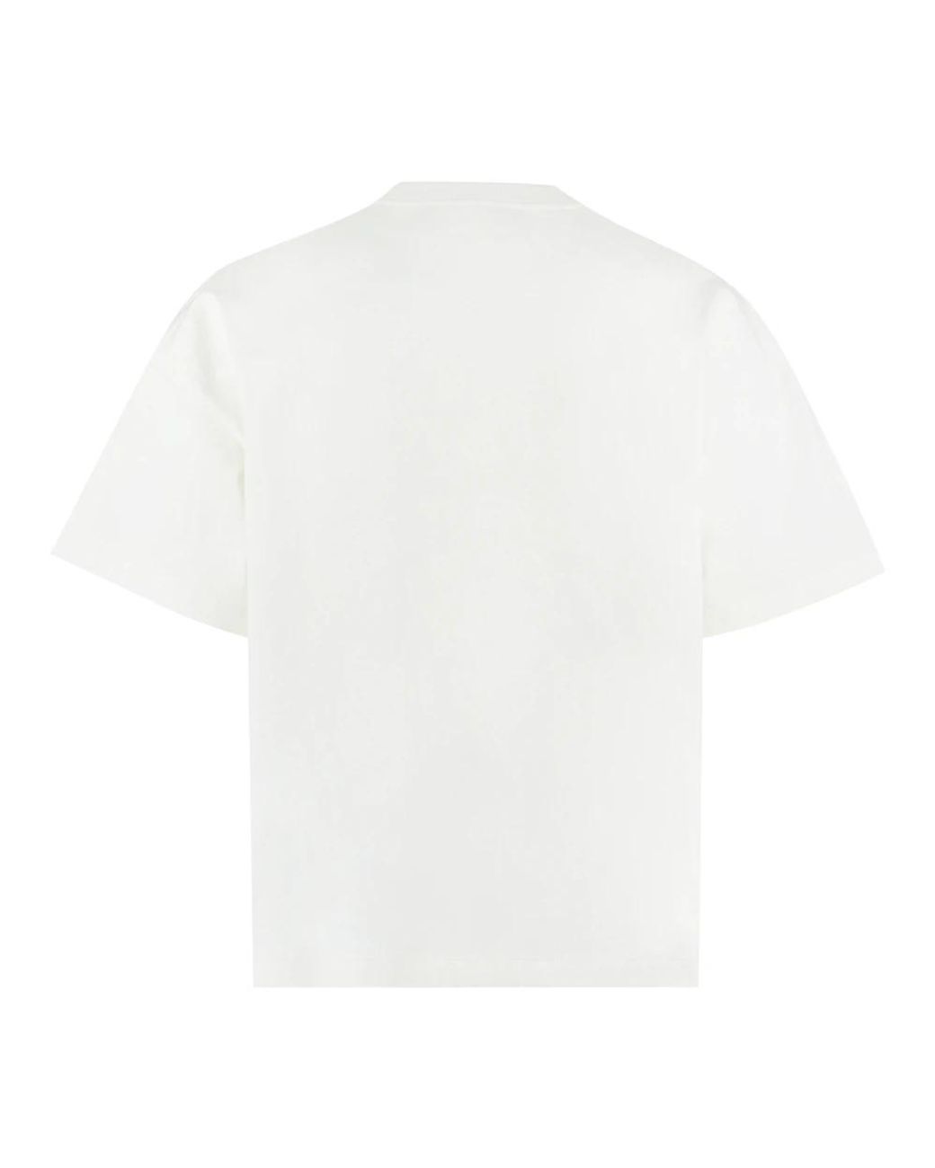 Jil Sander White Classic Logo Print T-Shirt for men