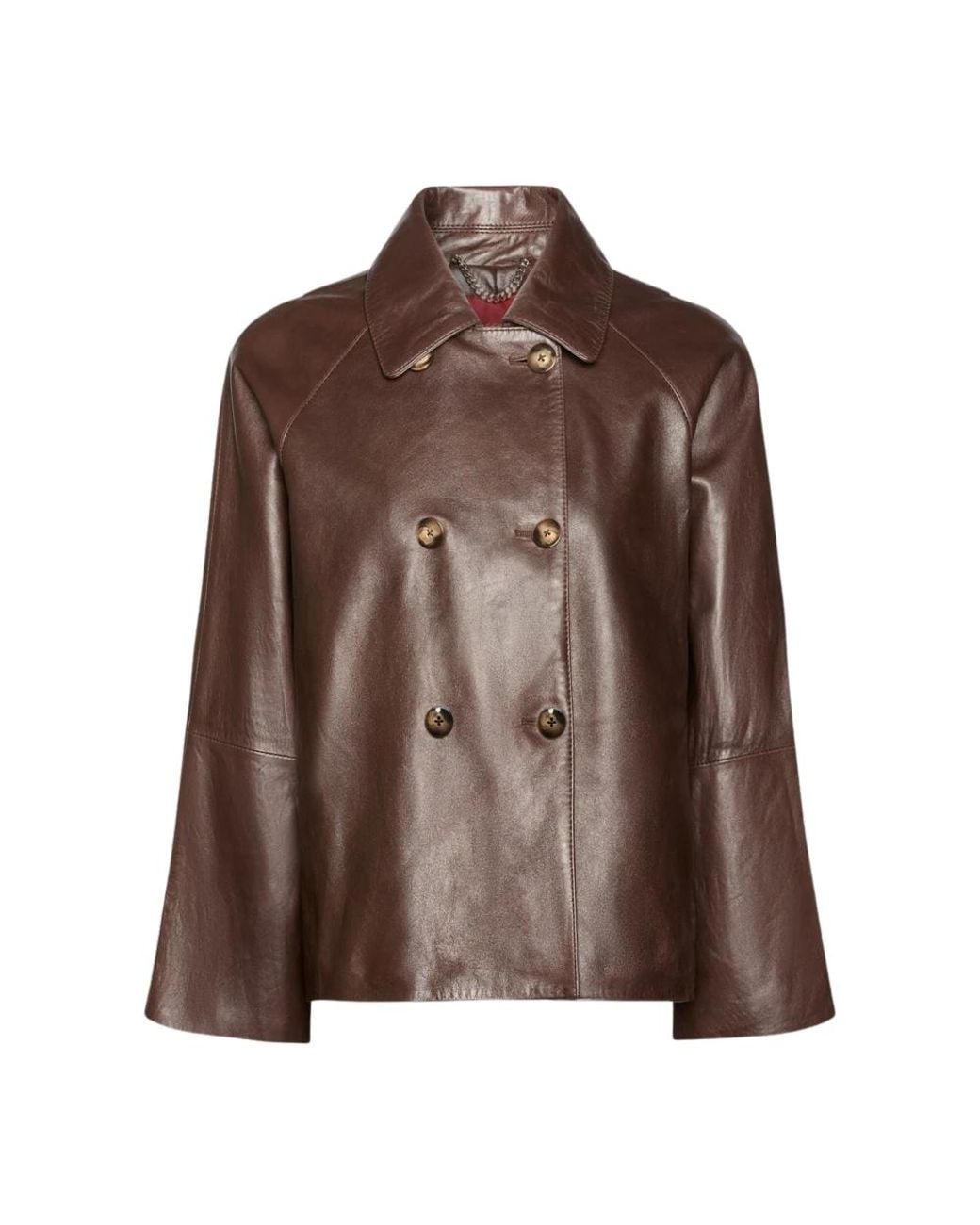 Leather Jackets Elena Miro de color Brown
