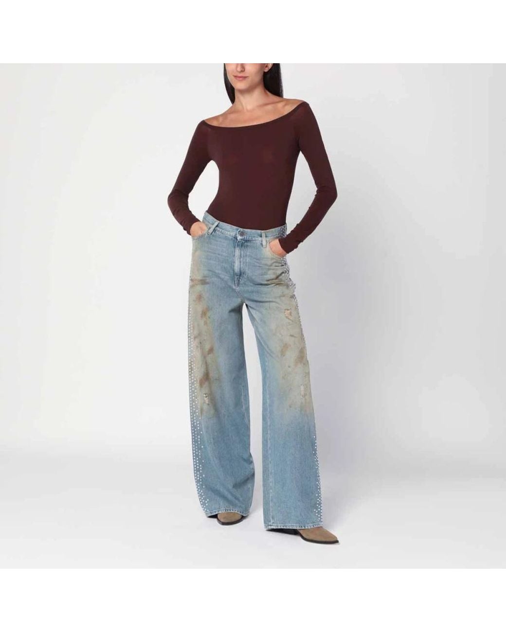 Golden Goose Deluxe Brand Blue Wide Jeans