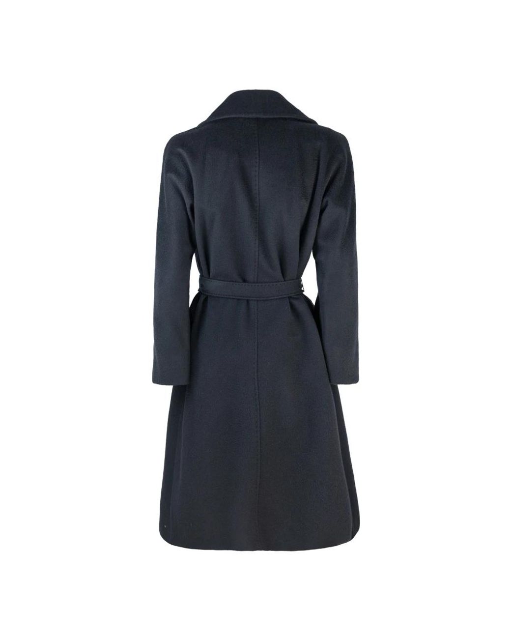 Max Mara Blue Belted Wrap Coat