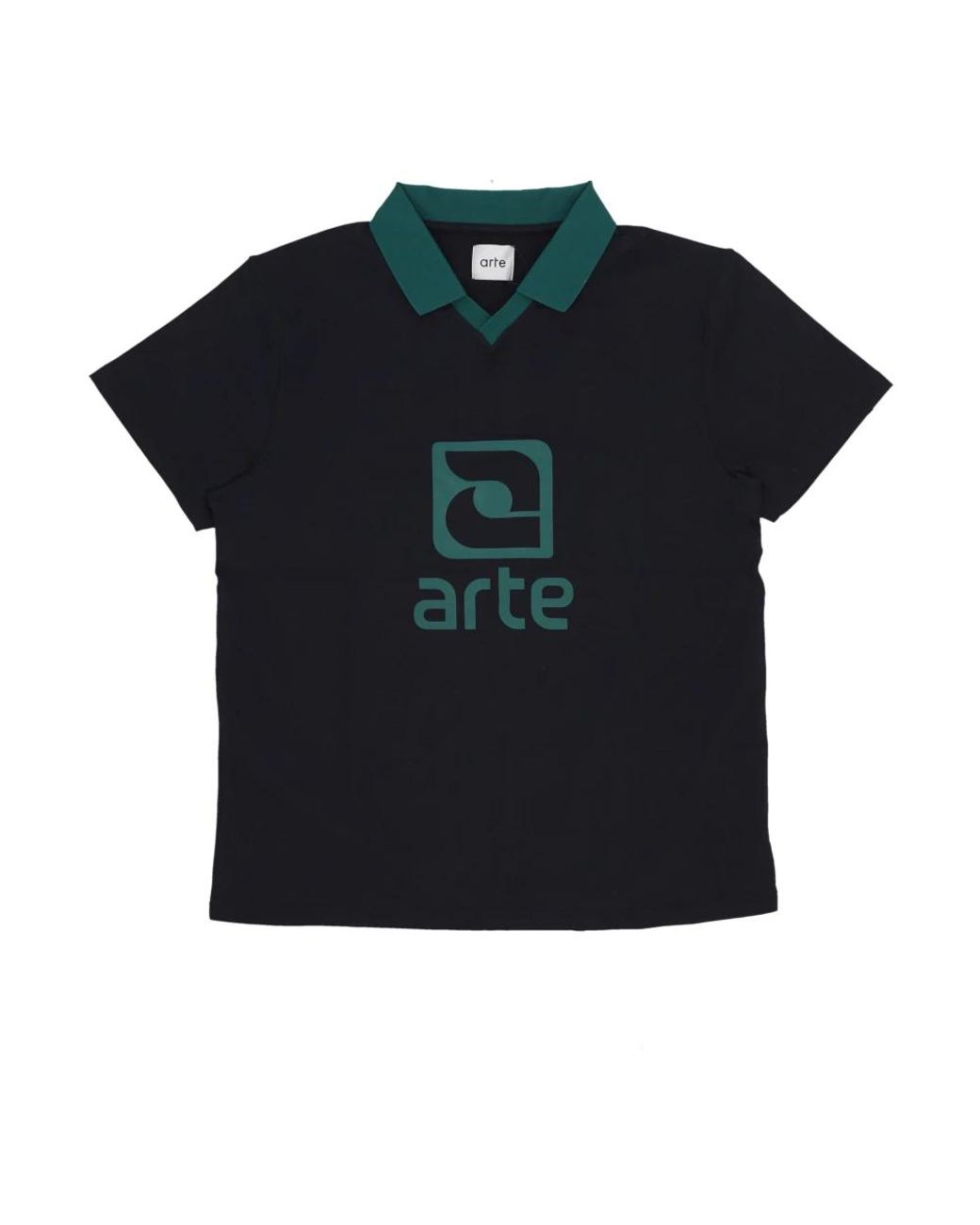 Arte' Tops ,Zwart ,Pole Logo Collar Tee in het Black voor heren