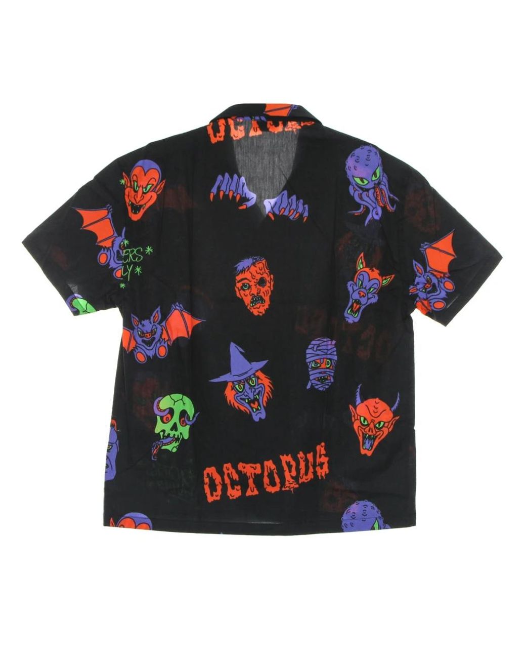 Octopus Black Short Sleeve Shirts for men