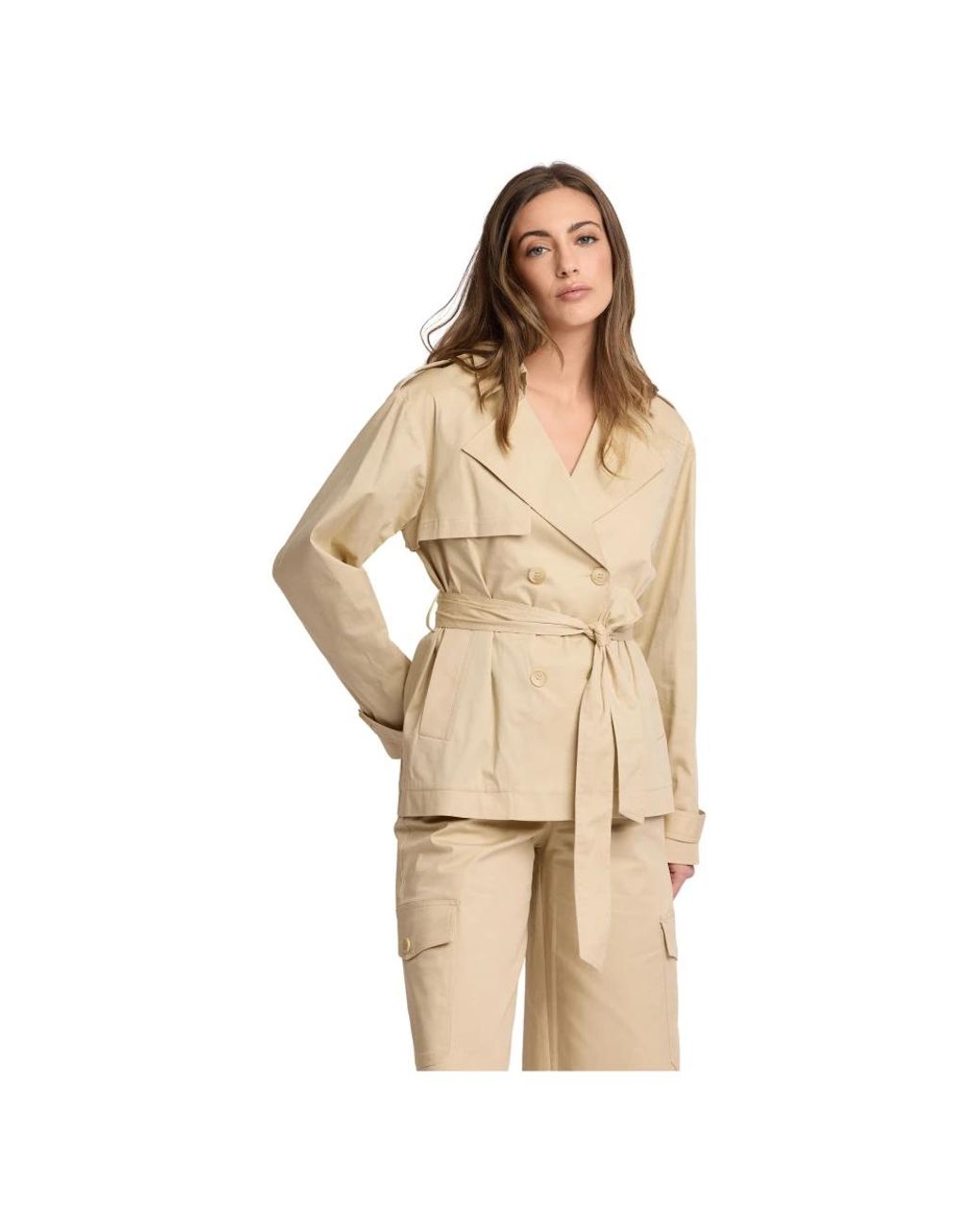 Kocca Jassen ,Giacca Stile Trench in het Natural
