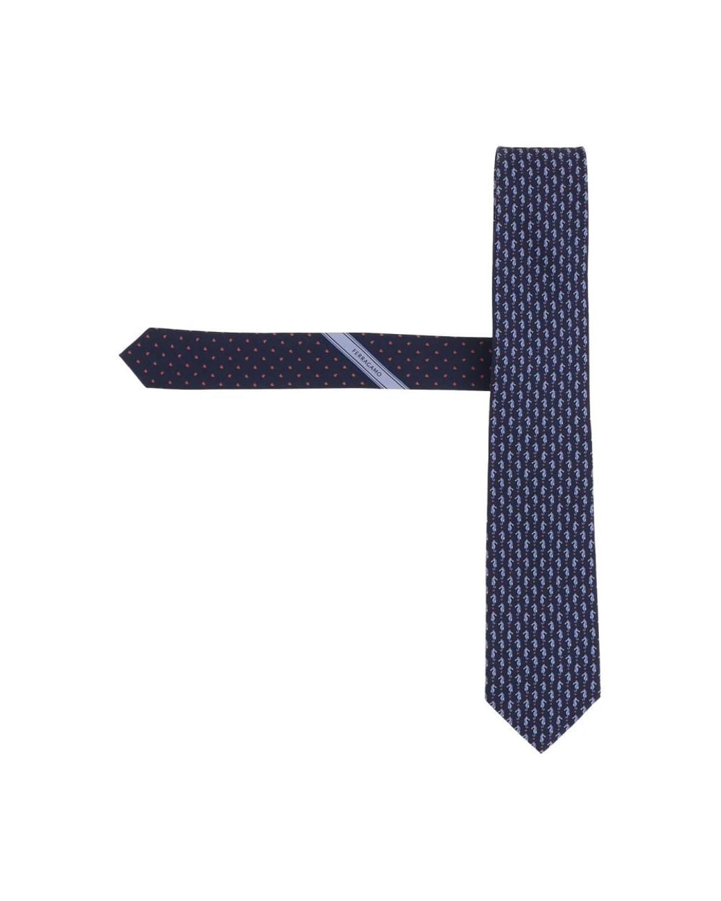 Ferragamo Blue Silk Tie Ties & Bow for men