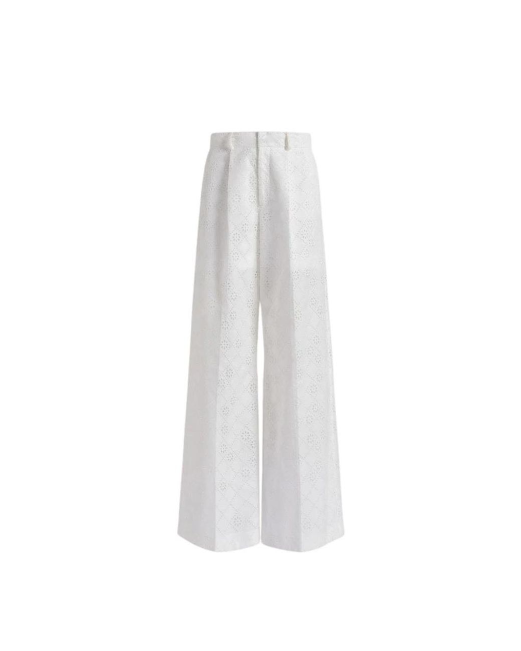 Alberta Ferretti White Wide Trousers