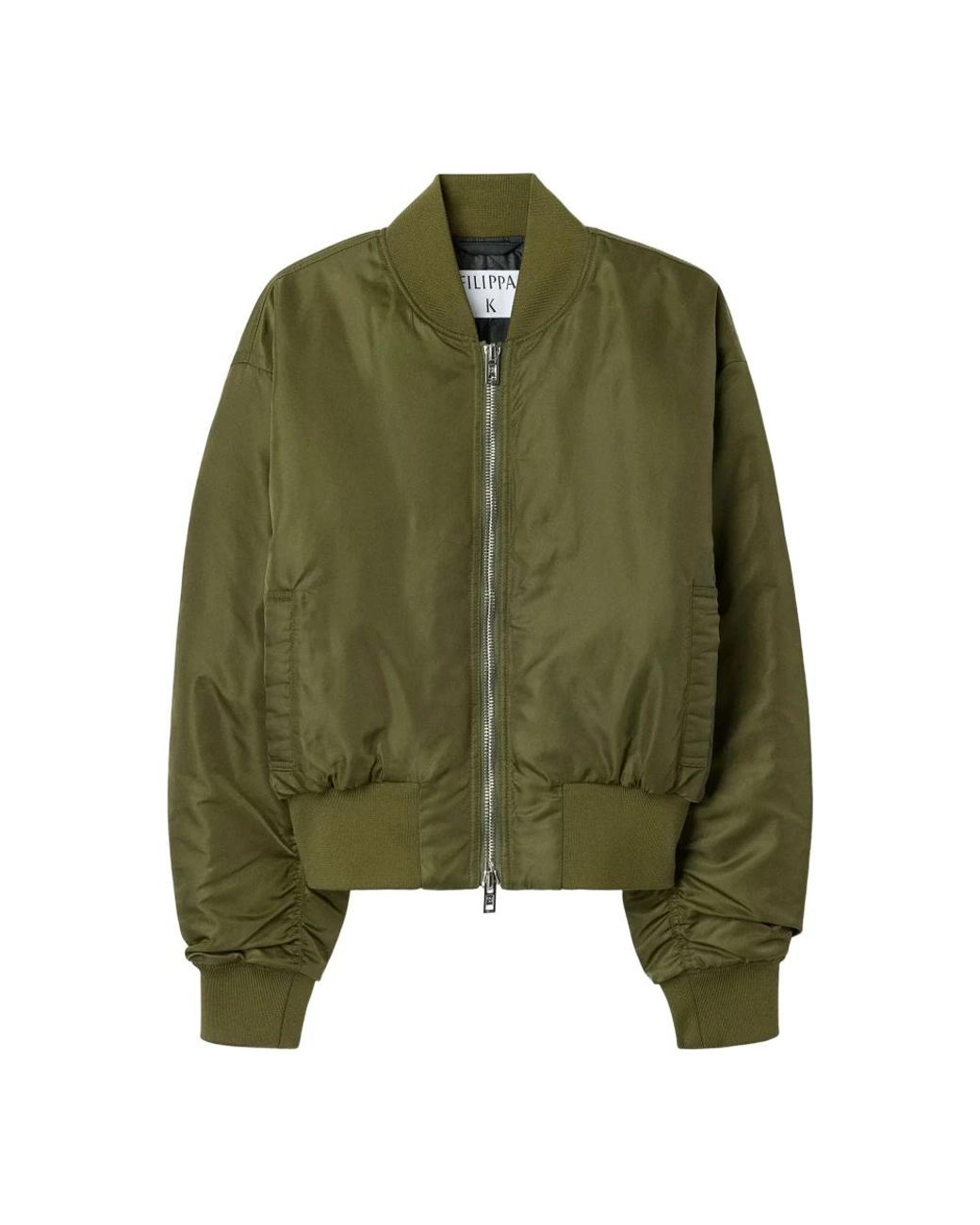 Filippa K Nylon Zip Jacket in het Green