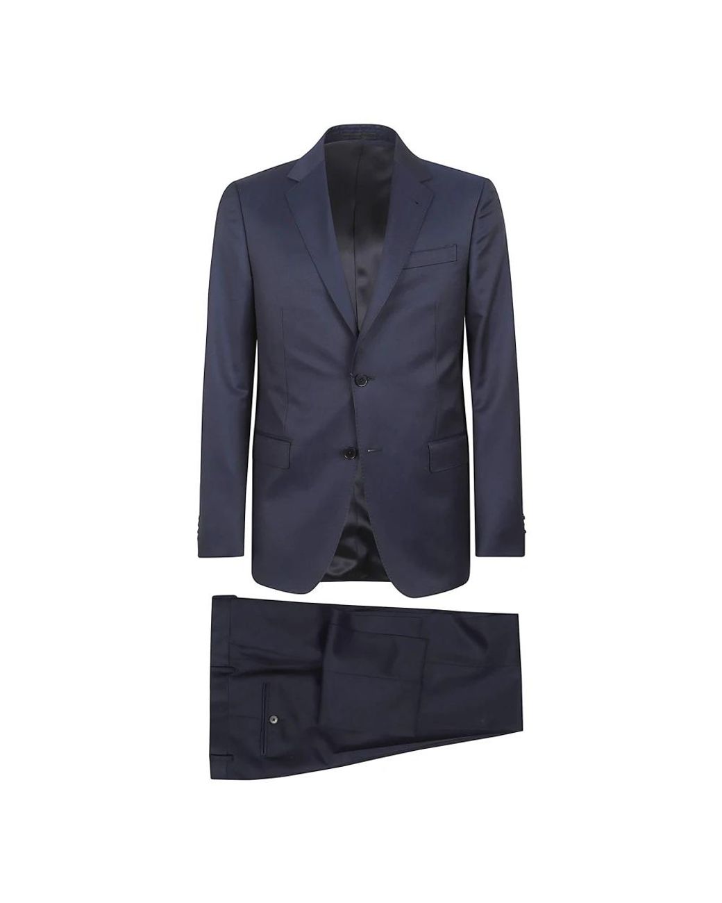 Zegna Blue Single Breasted Suits for men