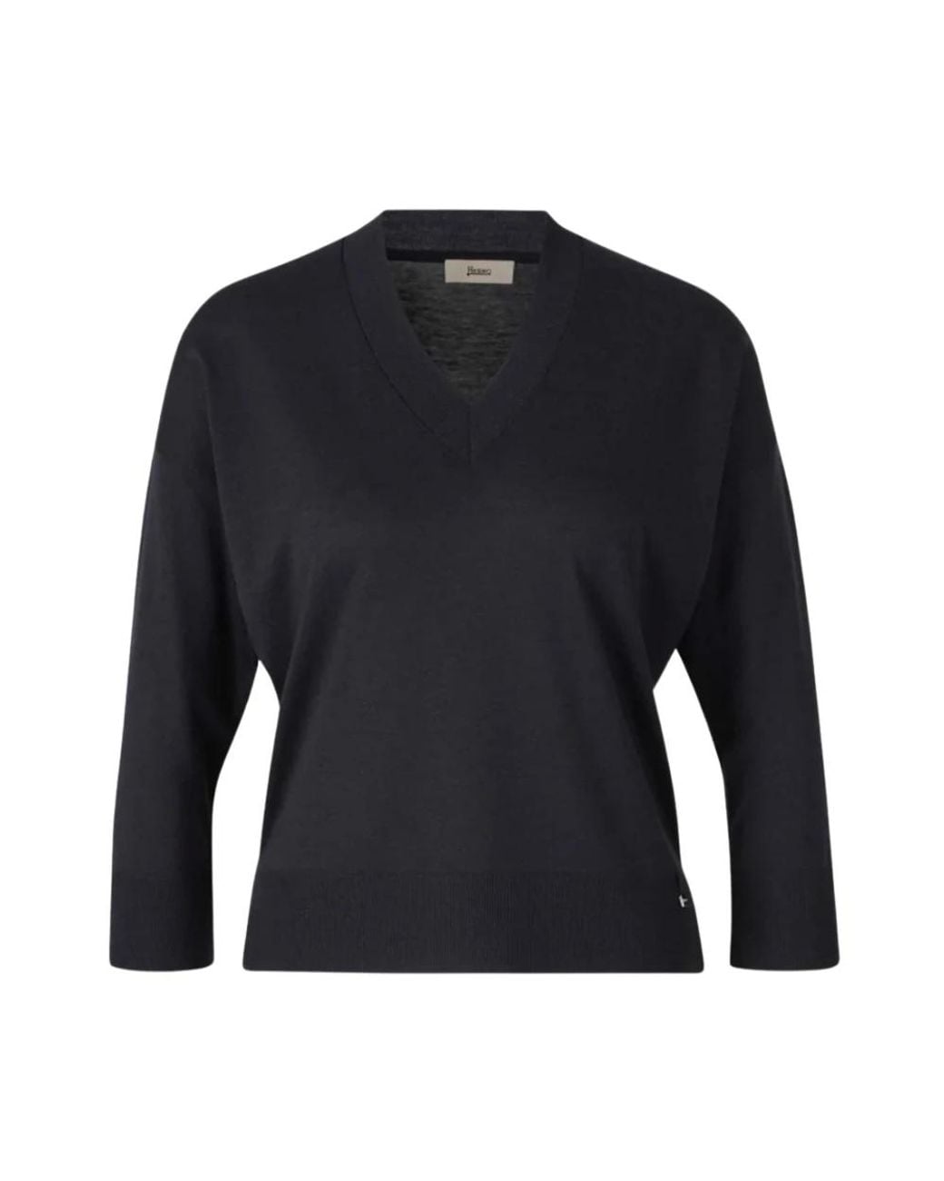 Herno Blue V-Neck Knitwear