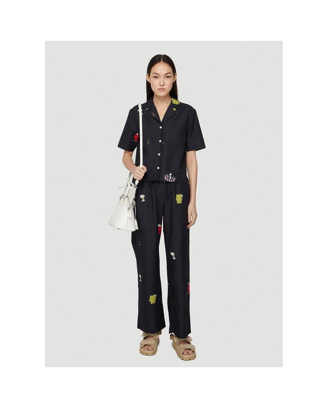 Soulland Black Wide Trousers
