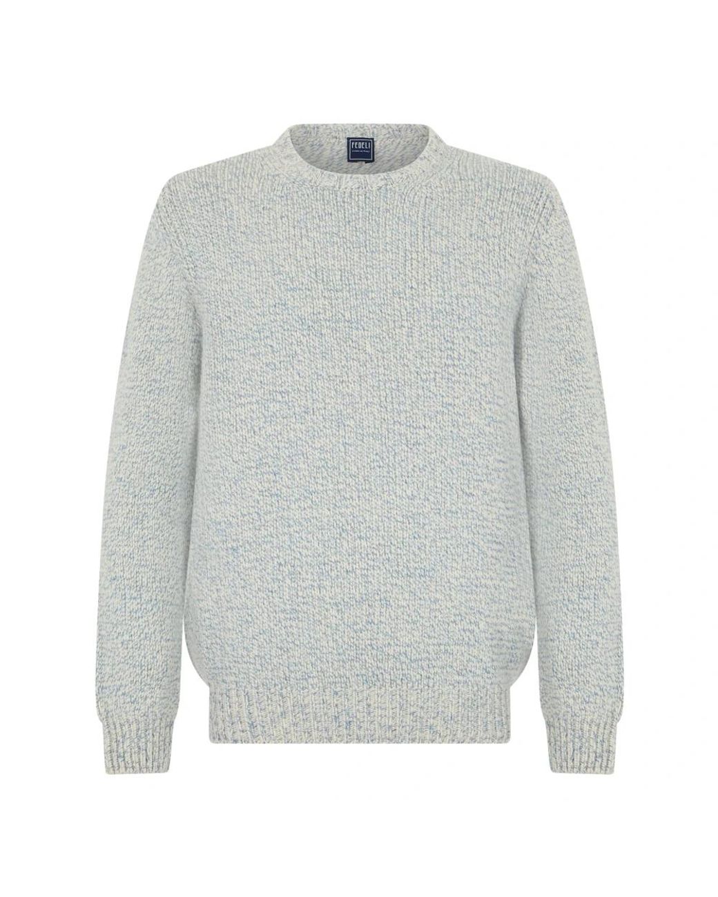 Fedeli Gray Round-Neck Knitwear for men
