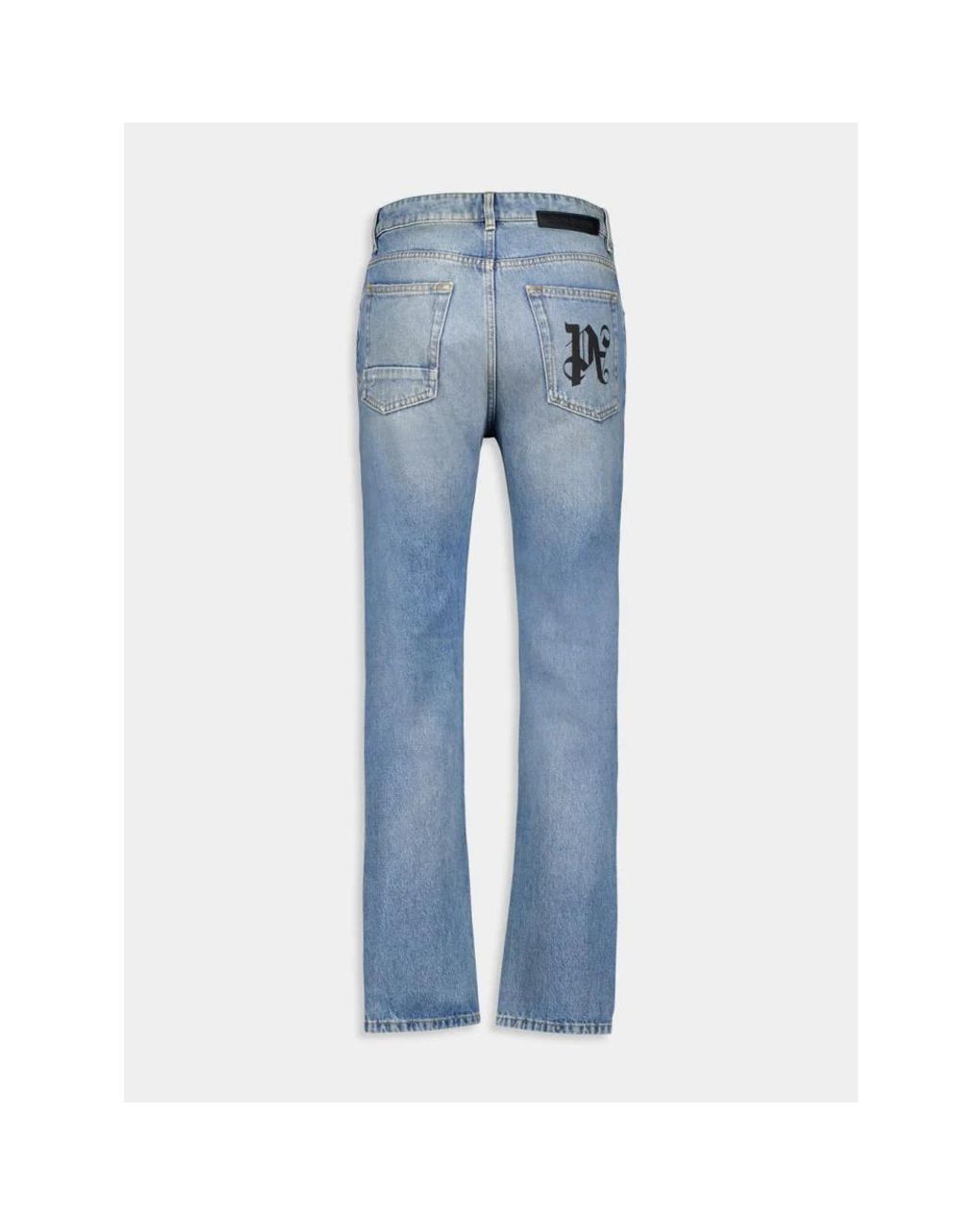 Palm Angels Blue Straight Fit Jeans for men